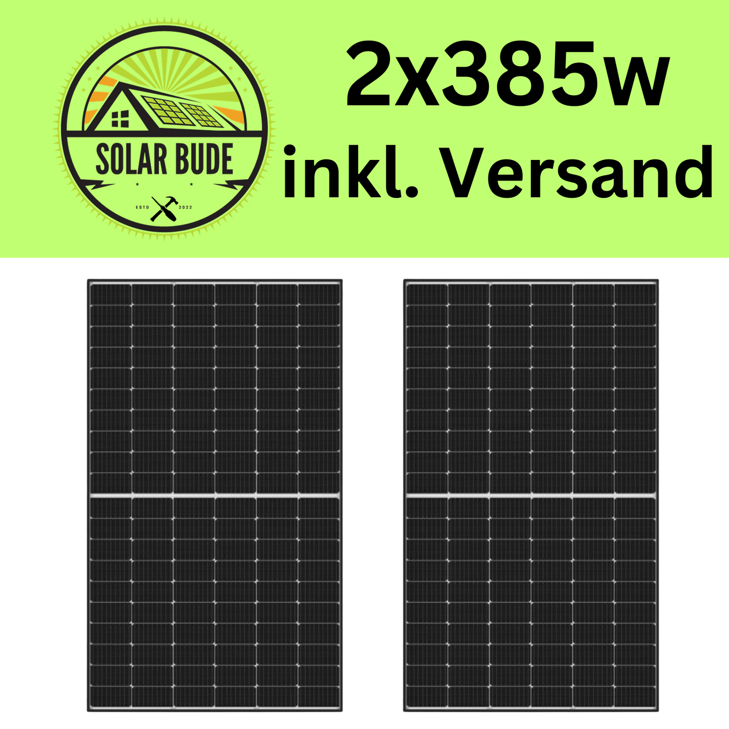 2x Solarmodul 385W Mono PV SolarJa Solar Balkonkraftwerk BF